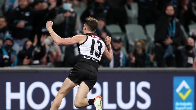 Orazio Fantasia was apart of the small forward fleet that dismantled Geelong. Picture: Getty Images