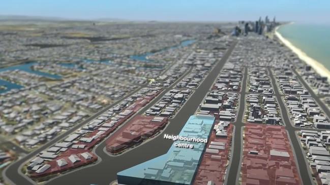 Light rail impact on planning from Broadbeach to Nobby Beach - this graphic highlights the shopping precinct.