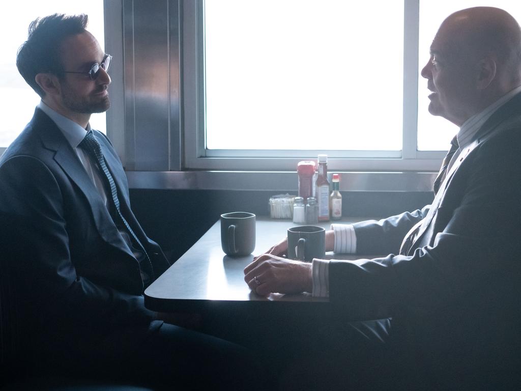 Charlie Cox and Vincent D'Onofrio reunite in Daredevil: Born Again. Photo by Giovanni Rufino. © 2024 MARVEL.