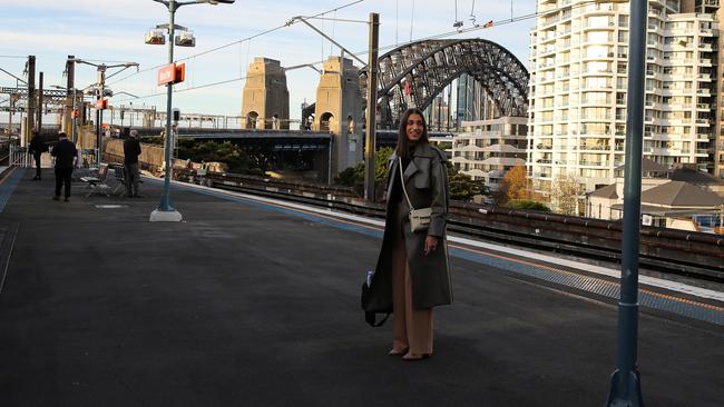 A commuter at a near-empty Milsons Point Station in Sydney. Picture: Gaye Gerard / NCA Newswire