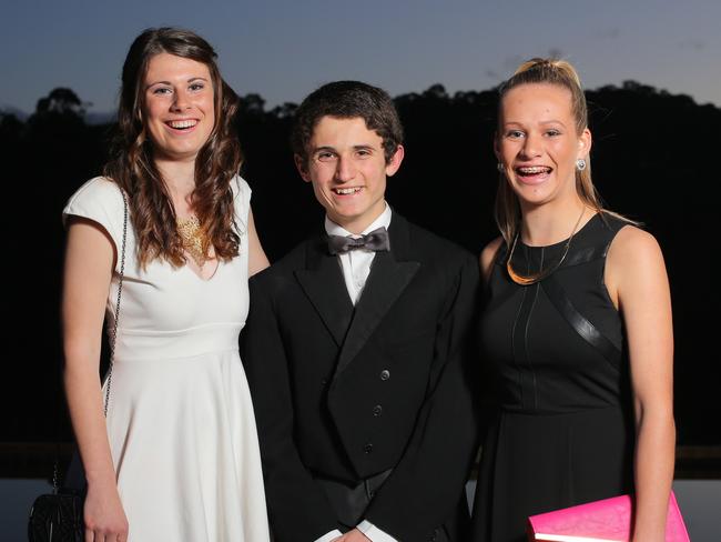 St Aloysius leavers, from left, Harley Glenn, Dan Prichard and Tamsyn Ayres. Picture: LUKE BOWDEN