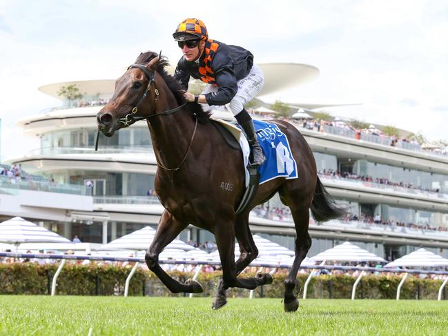 Benedetta ridden by Daniel Stackhouse wins the Inglis Sprint at Flemington Racecourse on March 04, 2023 in Flemington, Australia. (Photo by Brett Holburt/Racing Photos via Getty Images)