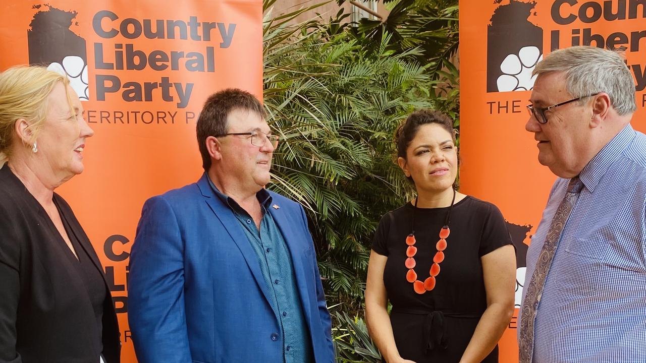 CLP candidates for the federal election. Tina MacFarlane (Solomon) Jamie de Brenni (CLP President) Jacinta Price (senate) Damien Ryan (Lingiari). PICTURE GARY SHIPWAY