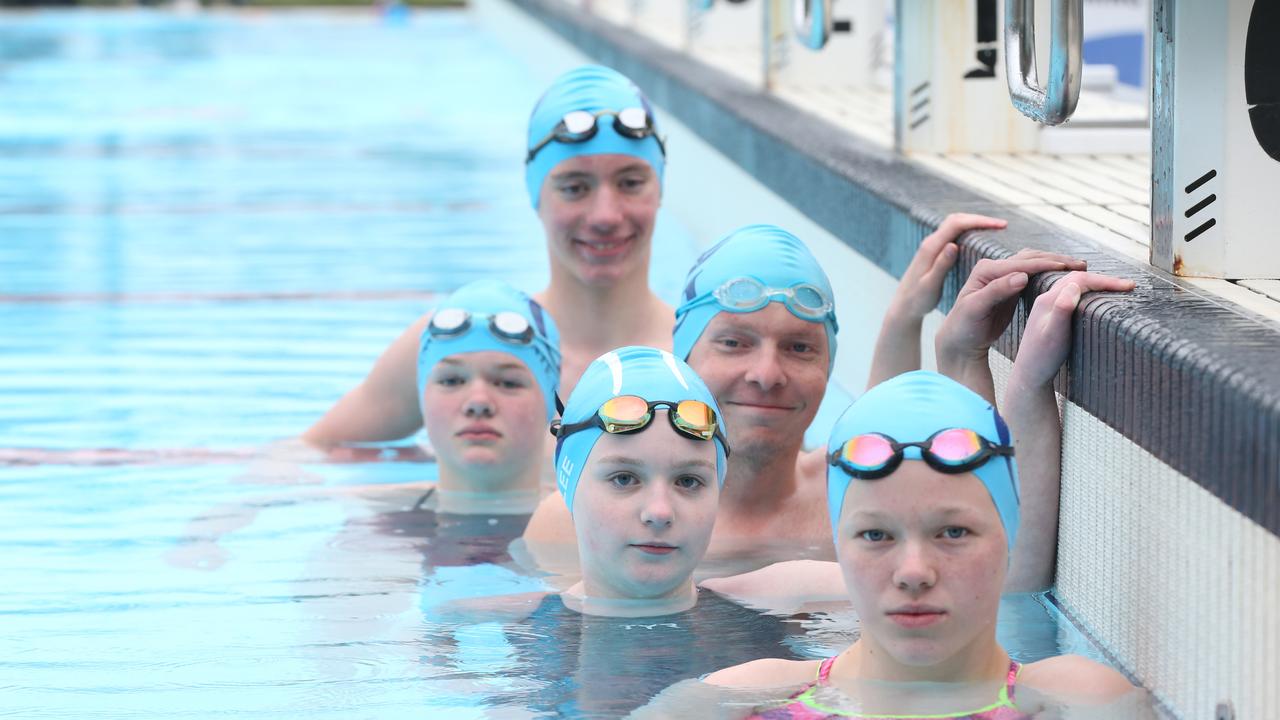 Jake, Summer, Ryan, Evie and Ellie of Geelong Swimming Club. The club’s president says the plethora of pool projects is a boon for the region. Picture: Alan Barber