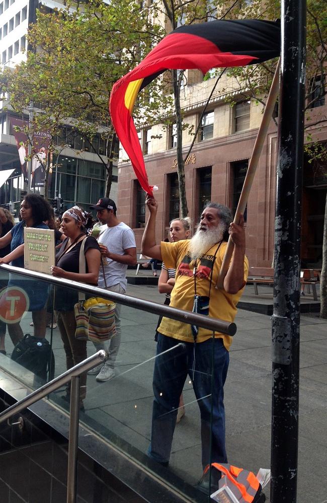 The group is protesting a segment where three panel members discussed white families adopting aboriginal children. Picture: Soraiya Fuda