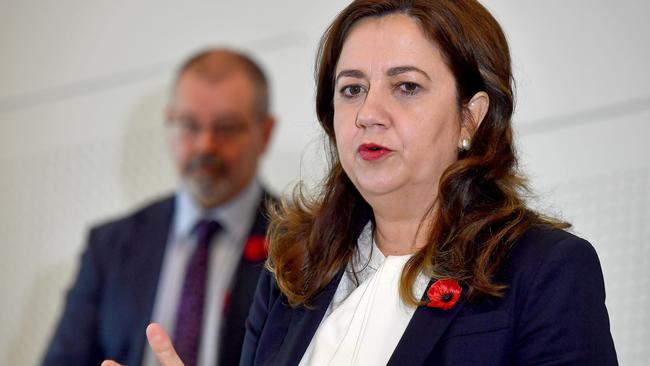 Premier Annastacia Palaszczuk Covid-19 press conference in Brisbane. Thursday November 11, 2021. Picture, John Gass