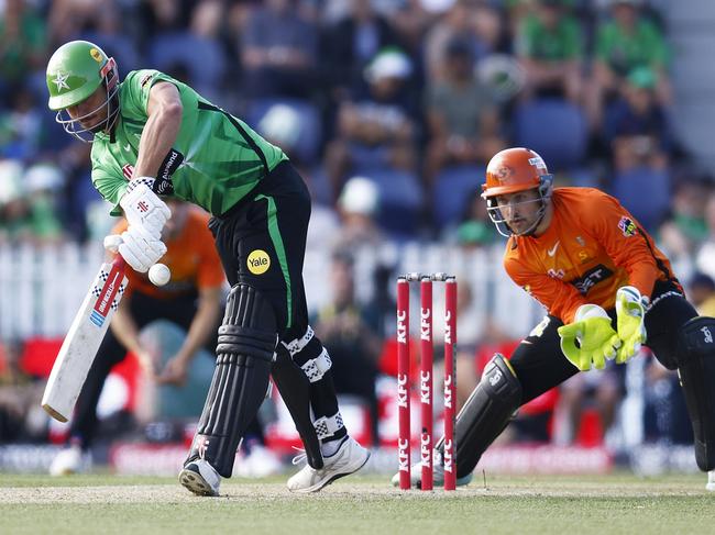 MELBOURNE, AUSTRALIA - DECEMBER 23: Marcus Stoinis of the Stars bats during the Men's Big Bash League match between the Melbourne Stars and the Perth Scorchers at CitiPower Centre, on December 23, 2022, in Melbourne, Australia. (Photo by Daniel Pockett/Getty Images)