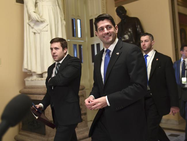 US House Speaker Paul Ryan said the tax bill will “give relief to hardworking families”. Picture: AP/Susan Walsh