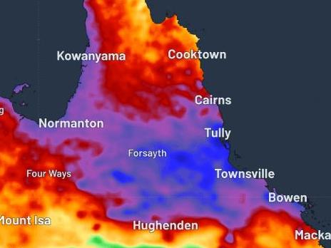 Rainfall totals for North Queensland expected up until 10pm on Sunday. Picture: Weatherzone