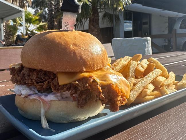 Burger at the Palm and Prawn.