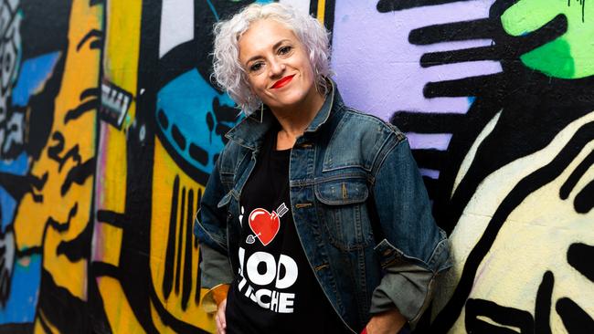 Diana Manzi, the owner and founder of modetische, a T-shirt label that uses sustainable practices. Picture: Jordan Shields