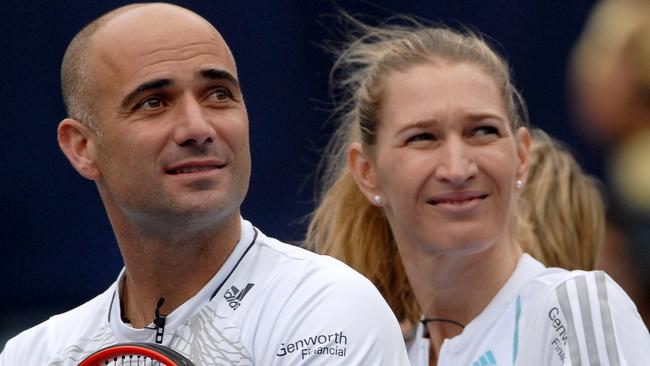 Tennis player Andre Agassi with wife Steffi Graf.