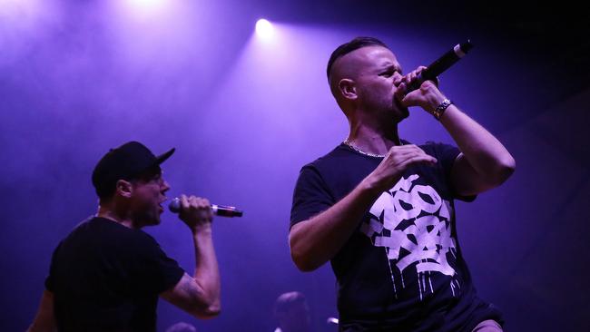 Aussie hiphop legends Hilltop Hoods played Falls Festival multiple times. Picture- Nicole Cleary