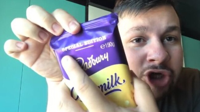 Comedian Christian Hull in his video plea to Cadbury as he pushes to get Caramilk permanently stocked on supermarket shelves. Source: facebook.com/christianhull