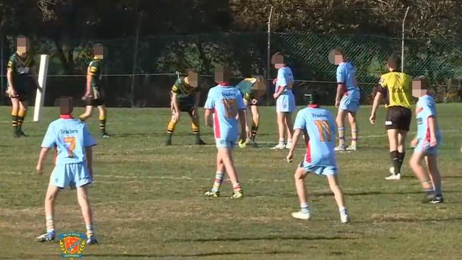 The game between De La Salle and Sutherland Loftus United at Captain Cook Oval on Sunday.