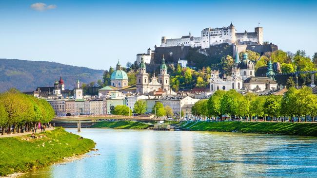 The Salzburg city skyline.