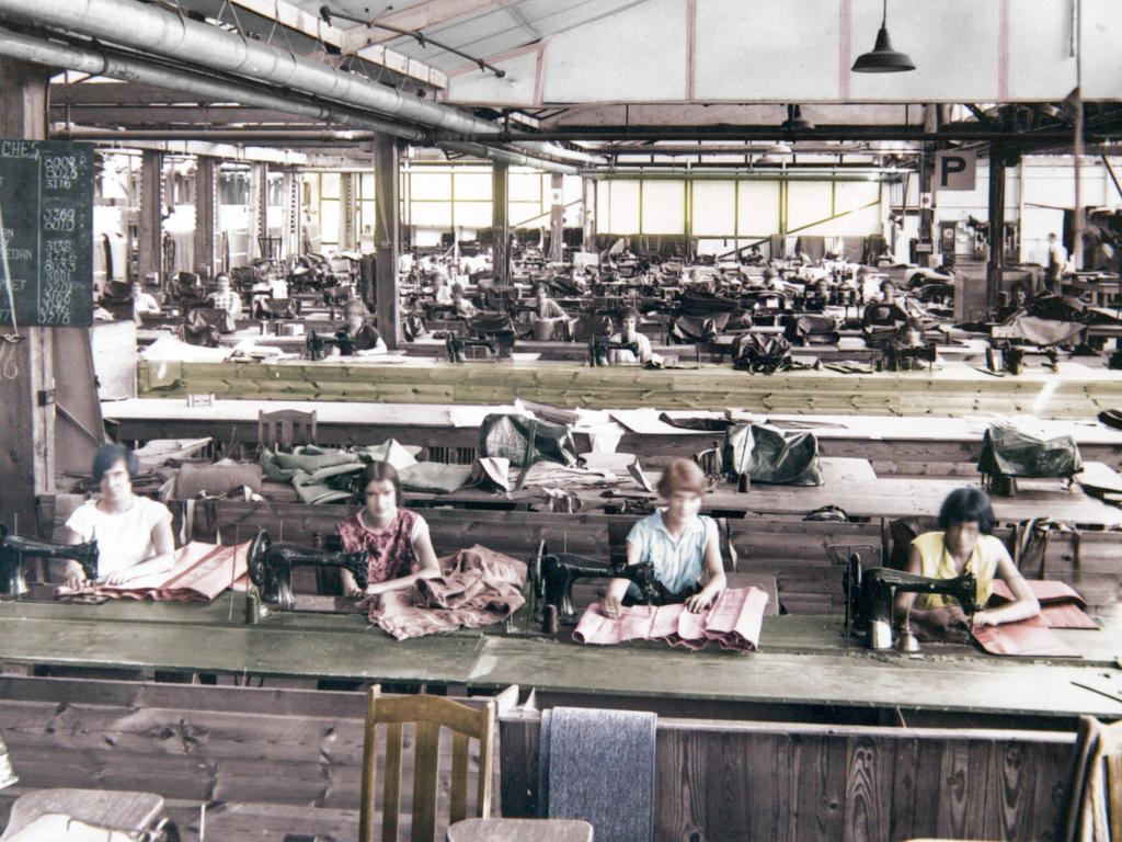 Women working in Holden’s Motor Body Builders factory at Woodvillle in February 1928. Pic: History Trust of South Australia, glass negatives collection