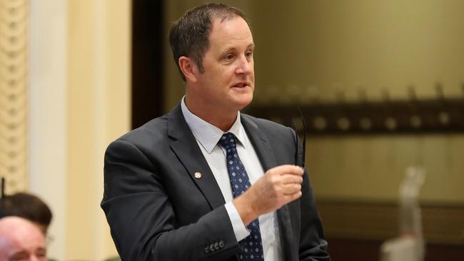 Member for Caloundra Jason Hunt pictured during question time at Queensland Parliament. Picture: Liam Kidston