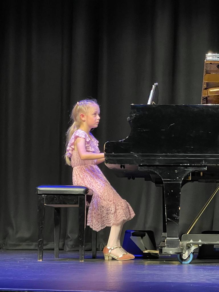 Marli Cotter competing at the Gladstone Eisteddfod in the First Year/First Instrument - Piano 6 years and under section on Tuesday.