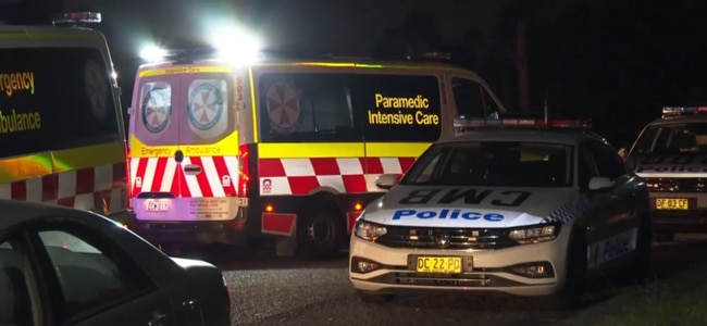 Two people were stabbed in the suburb of Granville in Sydney's west. Picture: Channel 9.