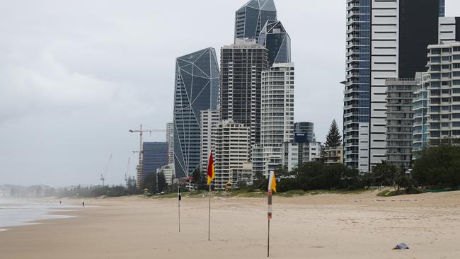 Surfers Paradise is eerily empty amid coronavirus closures. Picture: Chris Hyde/Getty Images