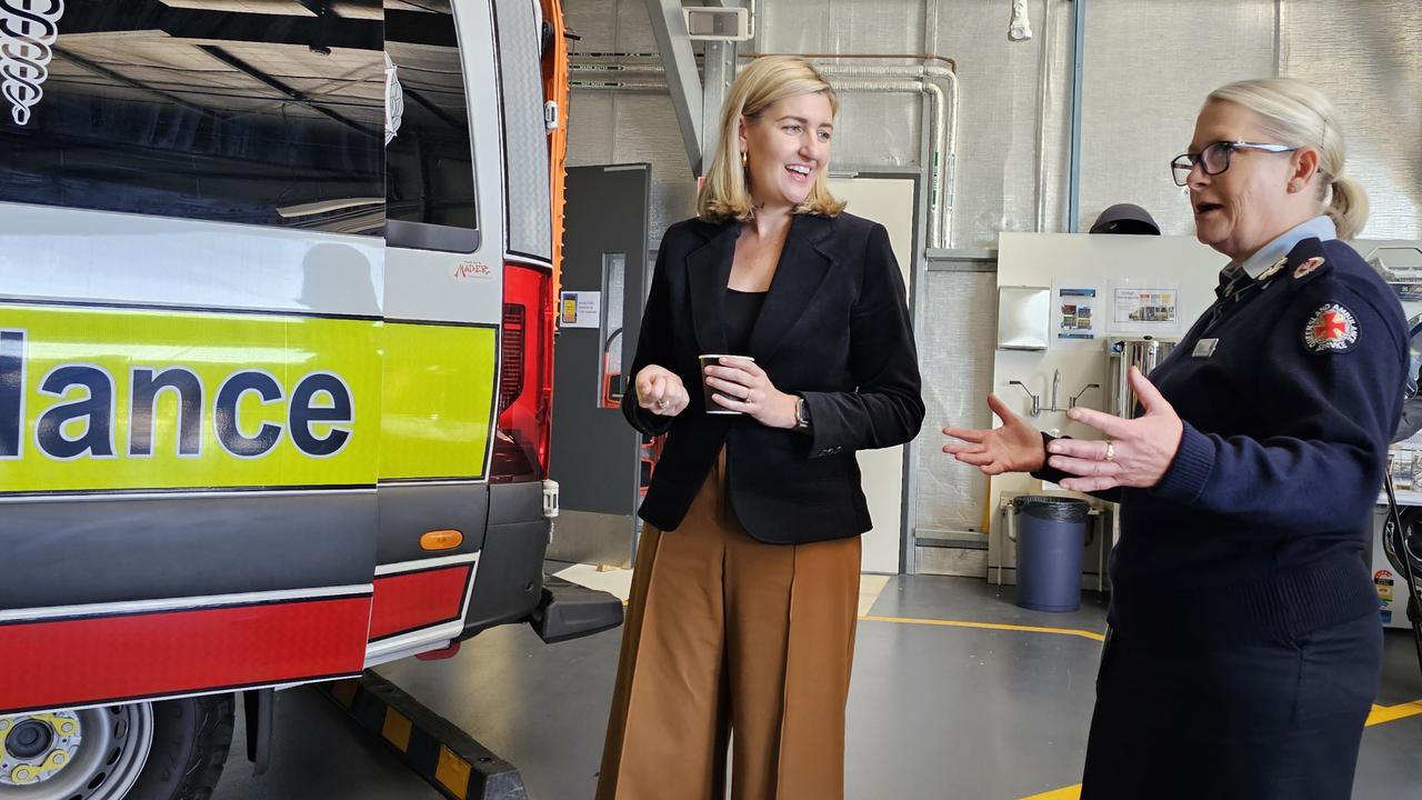 Health Minister Shannon Fentiman and QAS assistant commissioner for Darling Downs Michelle Baxter tour the new ambulance station at Drayton.