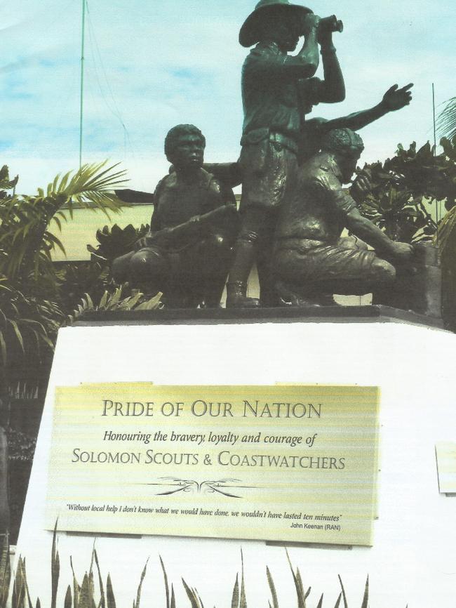 Memorial statue at Madang, Papua New Guinea. Picture: James Burrowes