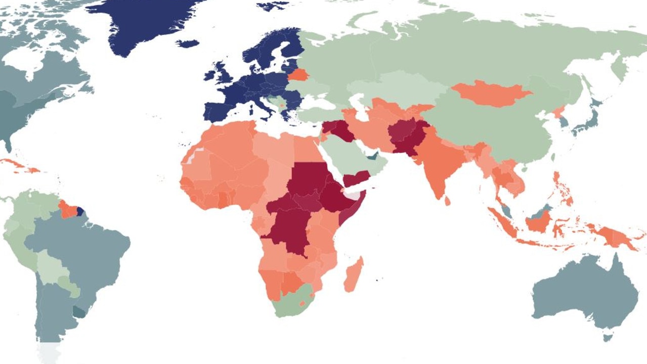 Australia came in at 29 on the index, while France came out on top.