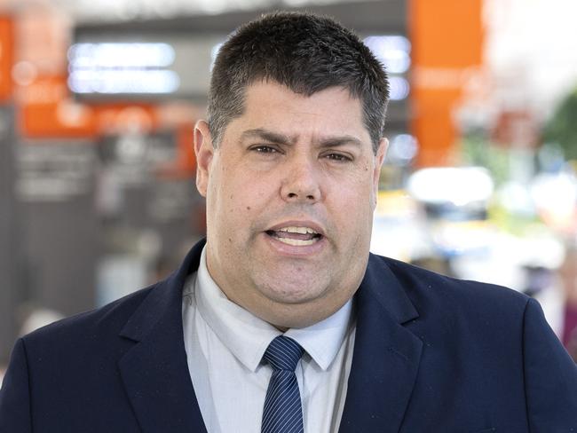 Minister for Transport and Main Roads Brent Mickelberg speaks to the media at Cultural Centre Bus Station, South Brisbane, Monday, February 10, 2025 - Picture: Richard Walker