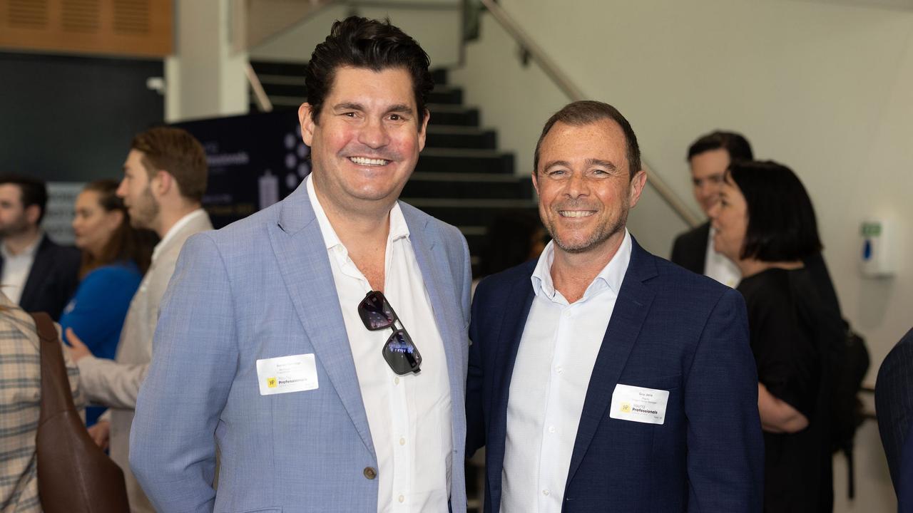 Sorren Perridge, Guy Joris at the YP Gold Coast City Leaders Forum, 2023. Picture: Celeste Humphrey