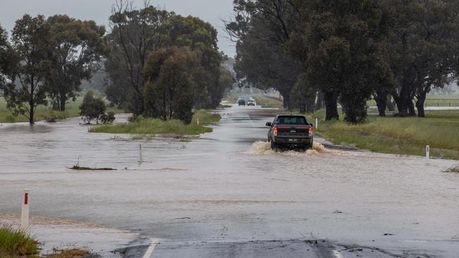 Water across Heathcote-Rochester Rd. Picture: Jason Edwards