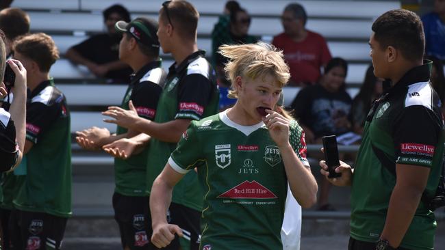 Meninga Cup semi-final action between the Ipswich Jets and Townsville Blackhawks. Saturday April 15, 2023.