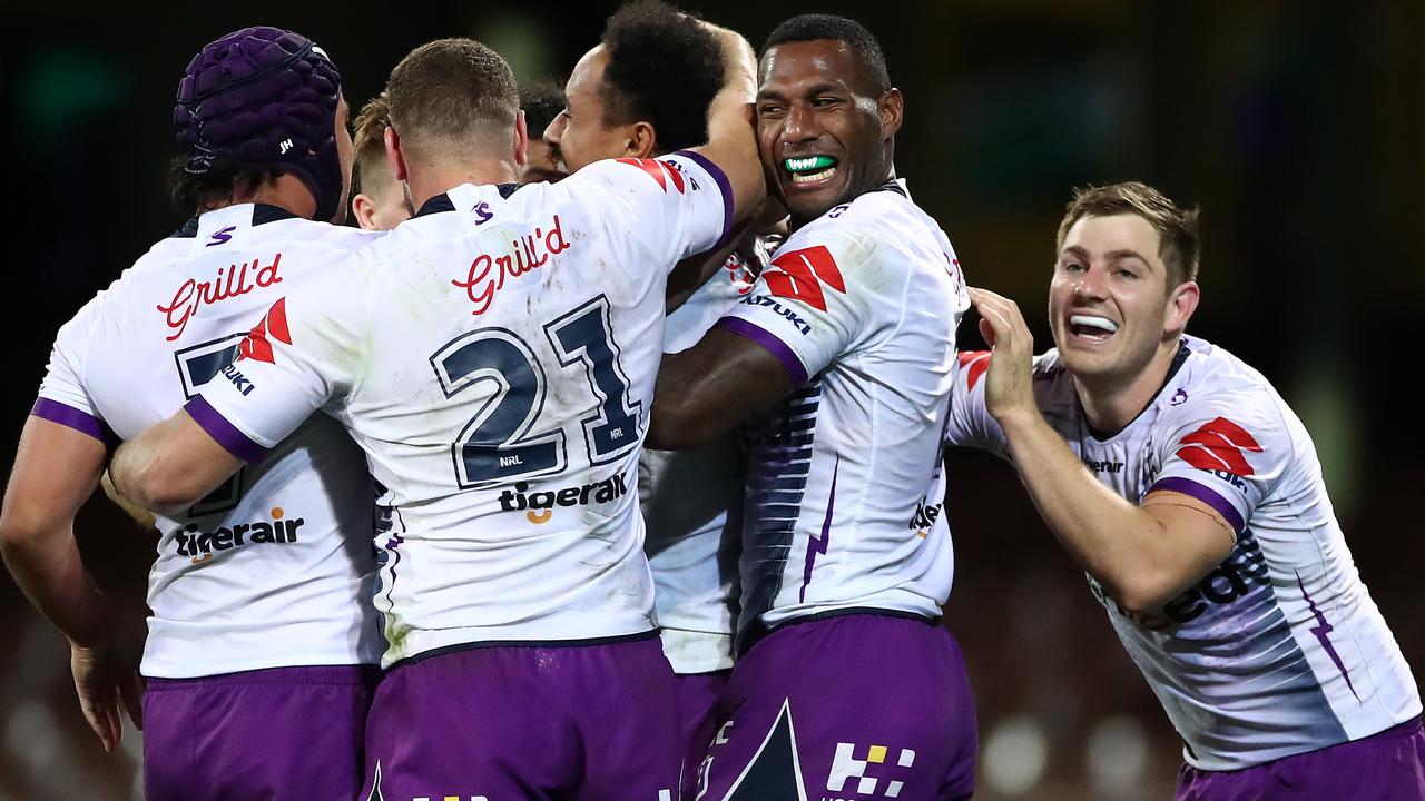 Felise Kaufusi celebrates with teammates