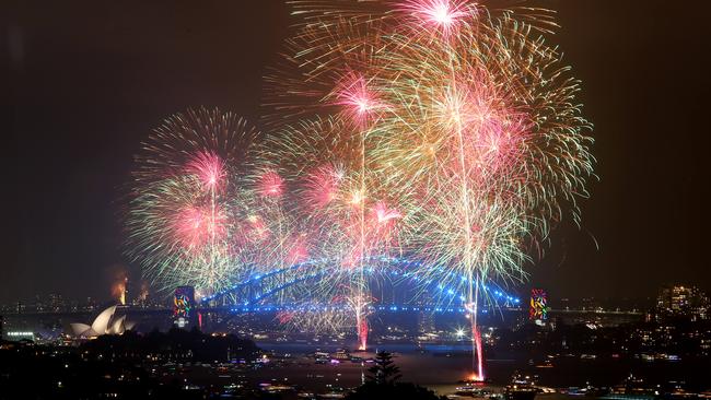 The 9pm New Year’s Eve fireworks in Sydney. Picture: Richard Dobson.