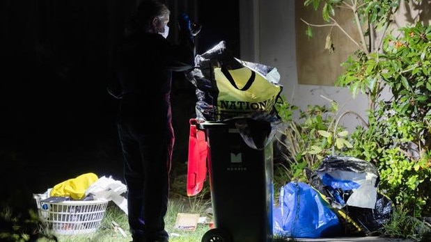 Police gather evidence from the Binalong Ave, Chadstone property where Matthew Warrington was allegedly murdered in July 2023. Picture: Jason Edwards.