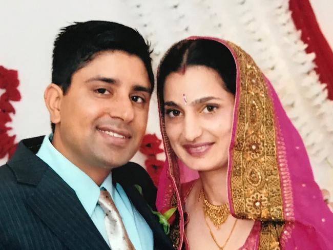 A supplied photograph obtained on Thursday, September 19, 2019, of an exhibit tendered  during the NSW Supreme murder trial of Kulwinder Singh, of he and his wife Parwinder Kaur, taken at a 2013 wedding. (AAP Image/Supplied by NSW Supreme Court) NO ARCHIVING, EDITORIAL USE ONLY