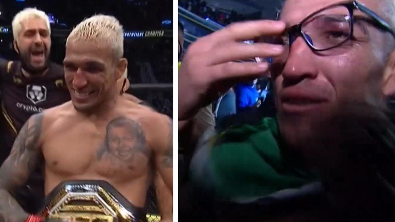A fan stole the glasses right off the champ's face. Photo: Fox Sports