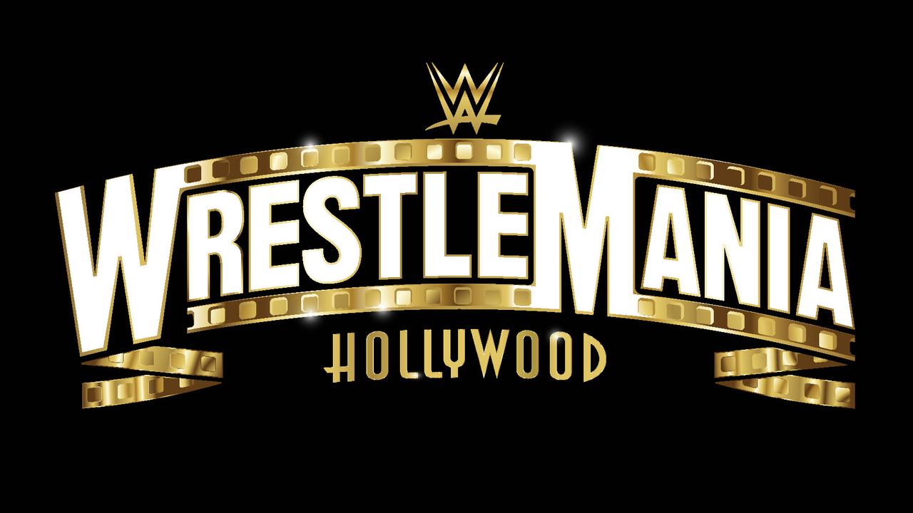 The logo for WrestleMania 37, which will be held at Los Angeles' new SoFi Stadium.