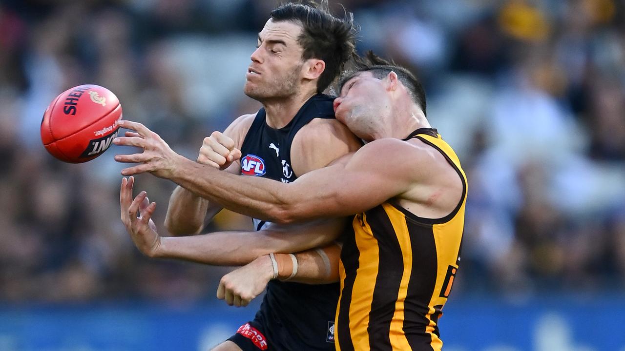 Lachie Plowman’s two-match ban has been upheld at the AFL Tribunal. (Photo by Quinn Rooney/Getty Images)