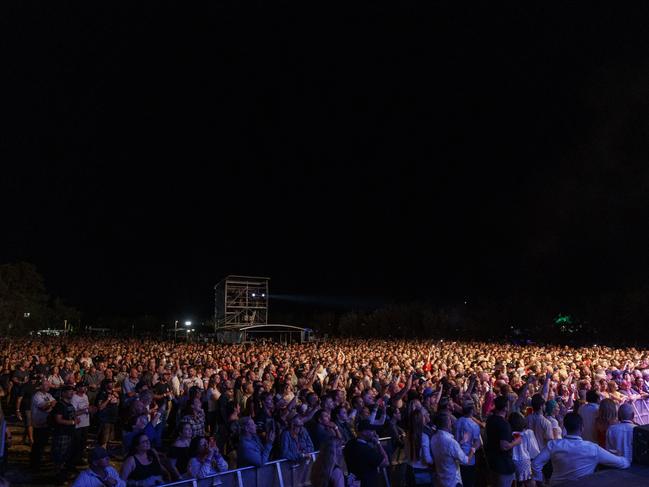 The crowd - estimated to be 10,000-plus - for Saturday night's GC600 concert at Broadwater Parklands, with Live, Foreigner and Sheppard on the bill Picture: MARK HORSBURGH