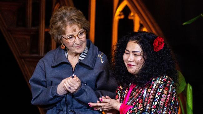 Afghan activist Laila Haidari, who secretly founded an education centre for girls and women in her hometown of Kabu, stands next to Princess Margriet after receiving the Geuzen Medal. Picture: Iris van den Broek / ANP / AFP) / Netherlands