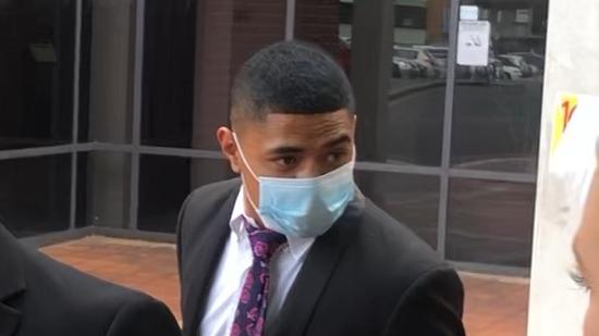 Manly Sea Eagles player Manase Fainu outside Campbelltown Court.