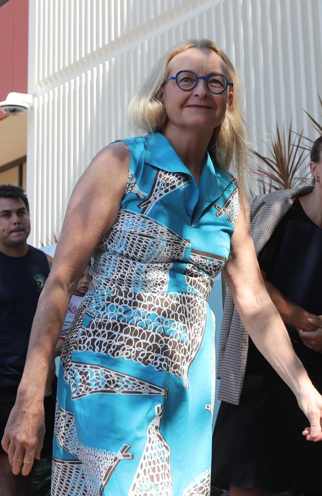 Coroner Elisabeth Armitage outside Darwin Local Court following Pukumani Alimankinni's death in care coronial on April 24, 2024. Picture: Zizi Averill