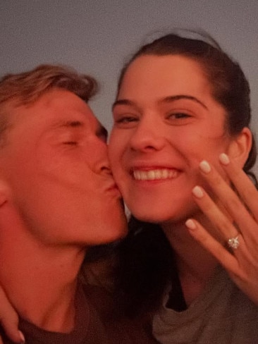 New Port Adelaide player Joe Richards and partner Maddi Clark are engaged. Picture: Instagram