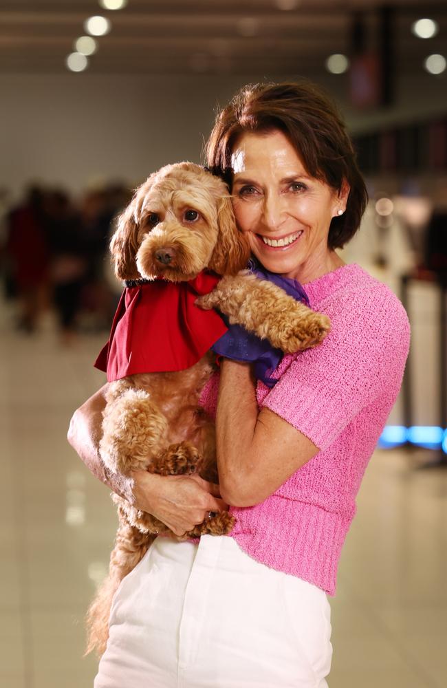 Jayne Hrdlicka at Melbourne Airport after announcing plans to be the first Australian airline to offer flights with pet on board. Picture: Alex Coppel