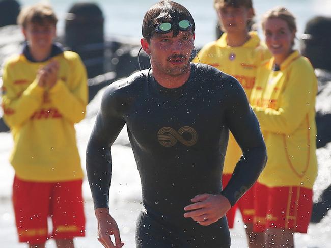 Conor Hayes won the the 3.8km swim by a large margin. The Rip View Swim Classic attracted bumper entries when it was held on January 3 at Point Lonsdale. More than 1200 pre-registered when the number is usually about 800. Picture: Alan Barber