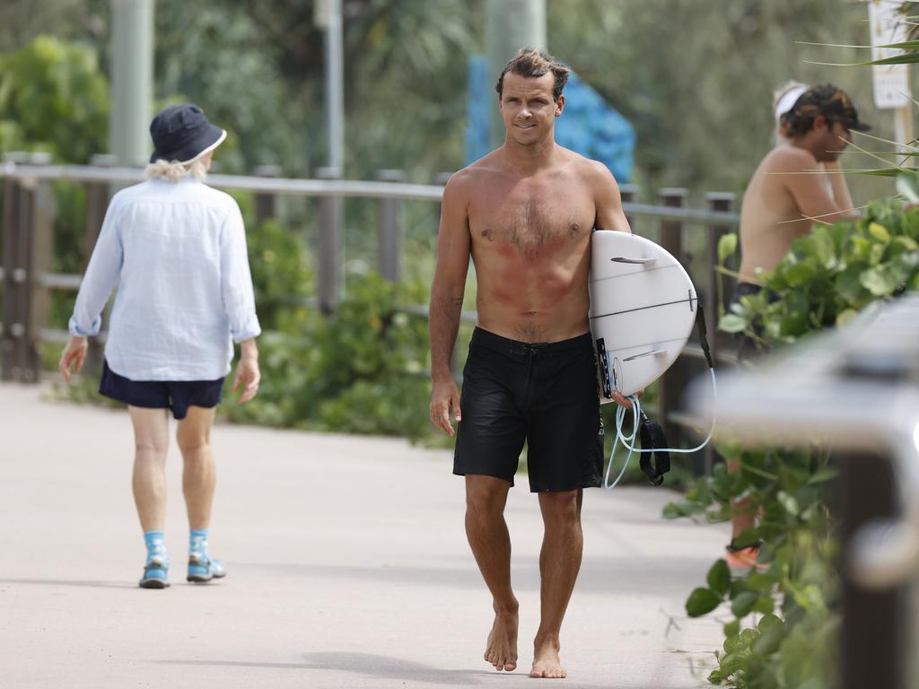 Pro surfer Julian Wilson after surfing at Coolum. Picture Lachie Millard