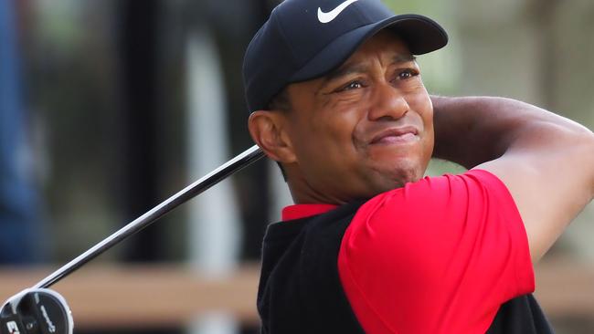 Tiger Woods of the US tees off at the 18th hole during the final round of the PGA ZOZO Championship golf tournament at the Narashino Country Club in Inzai, Chiba prefecture on October 28, 2019. (Photo by TOSHIFUMI KITAMURA / AFP)