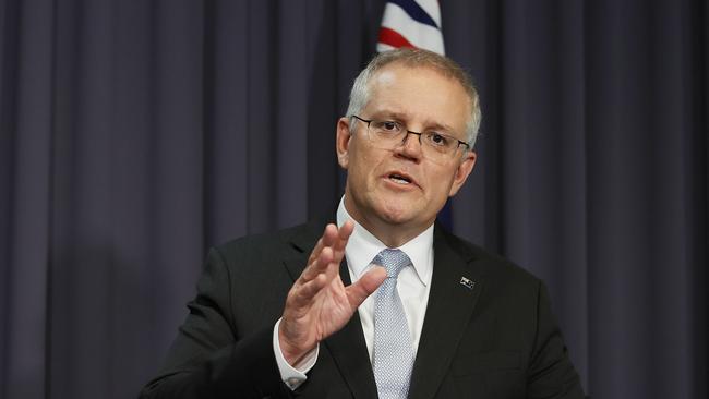 Prime Minister Scott Morrison will announce a major new government inquiry into social media giants on Wednesday. Picture: Gary Ramage