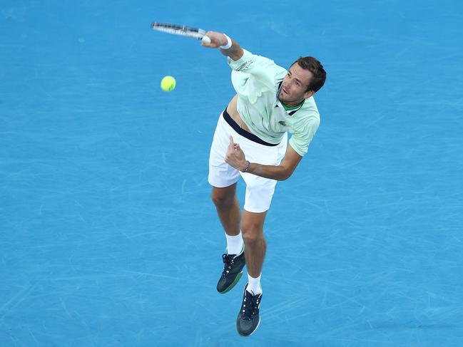 The Medvedev serve was simply unstoppable. Picture: Getty Images